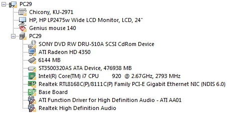 Počítačová sestava PC20 v databázi AssetSampleCZ.mdf