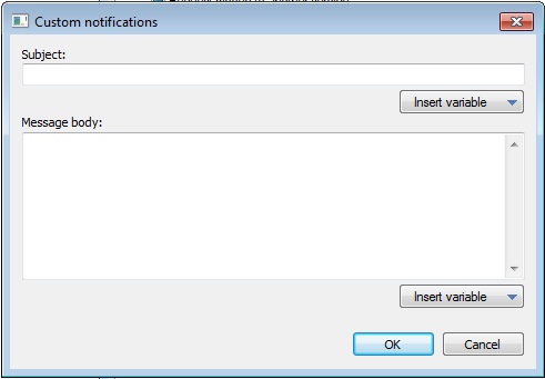 Custom Notifications window
